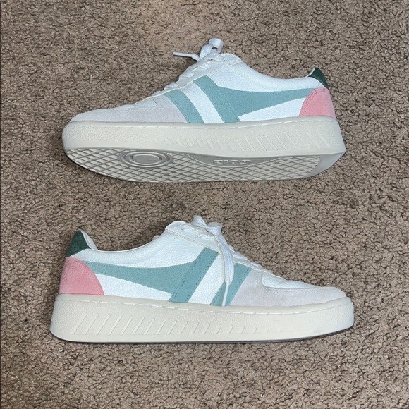 Gola Grandslam Trident White Green Mist Evergreen Pink Trainer 7.5 - Picture 3 of 6